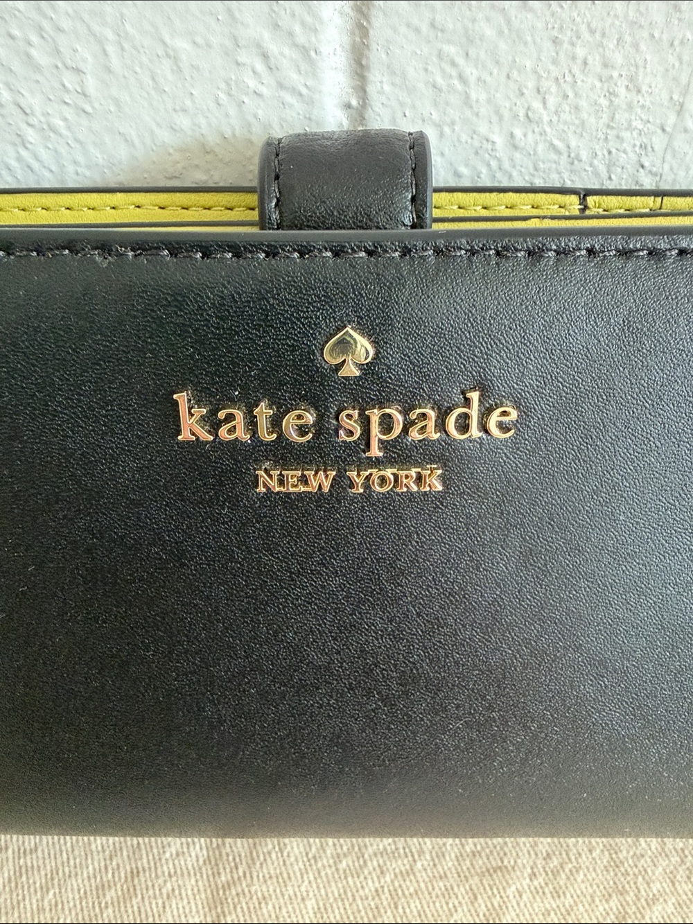 Kate Spade Black Leather Continental Wallet with Gold Logo - Picture 2 of 8